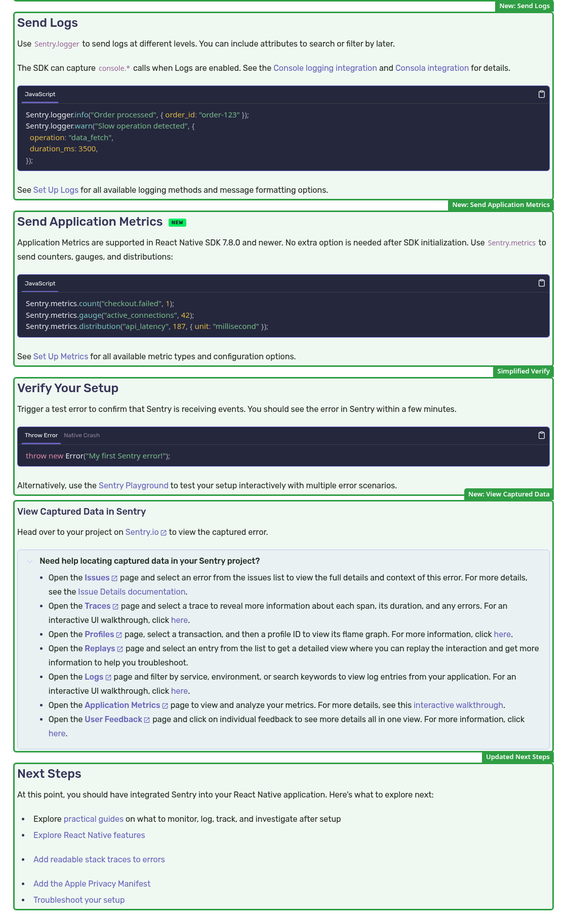 After: React Native send and verify